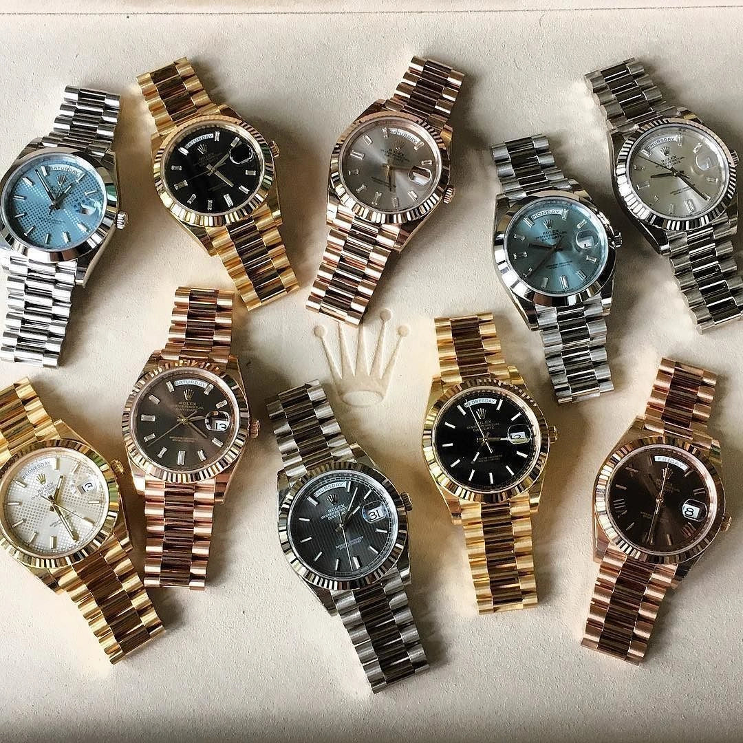 Luxury watch collection displayed