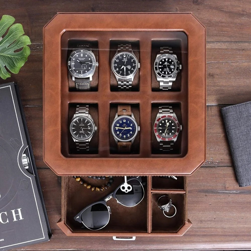 Flip Leather 6-Watch Box