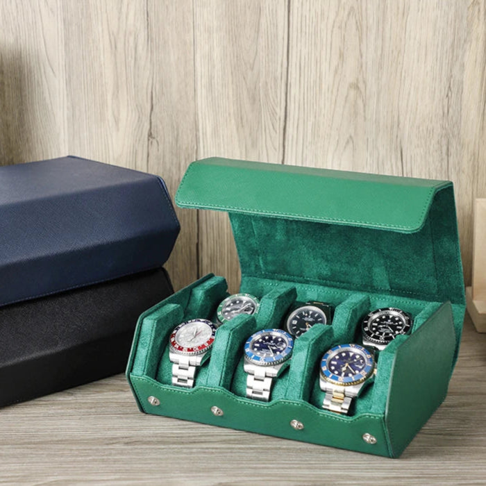 Hexagon Genuine Leather Watch Box