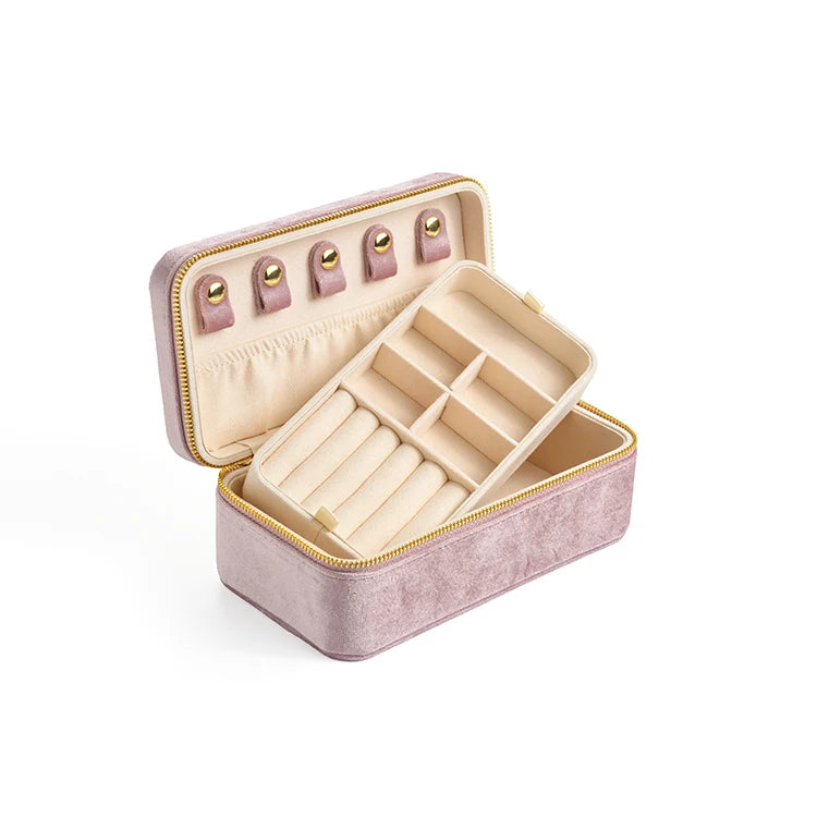 Sakura Pink Velvet Jewelry Box