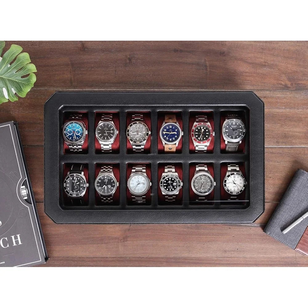 Tenoro Luxury Leather 12-Watch Box