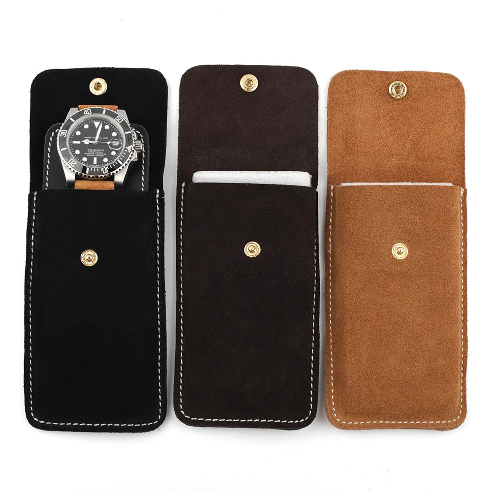 Velto Suede Leather Watch Pouch
