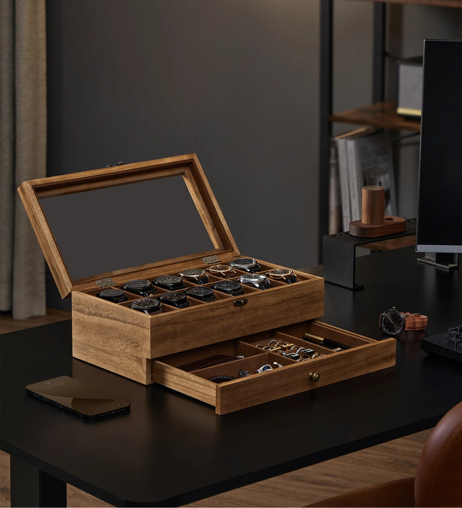 Vero Wood 12-Watch Box