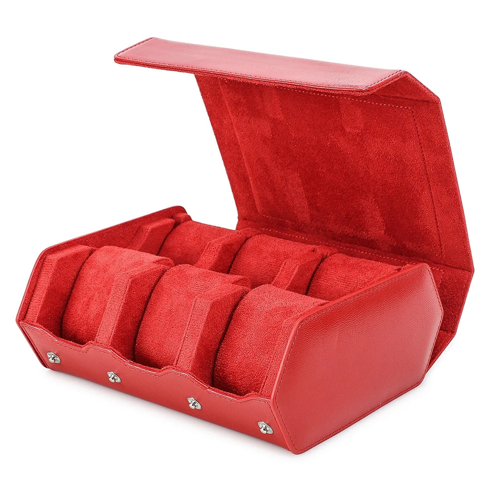 Hexagon Genuine Leather Watch Box