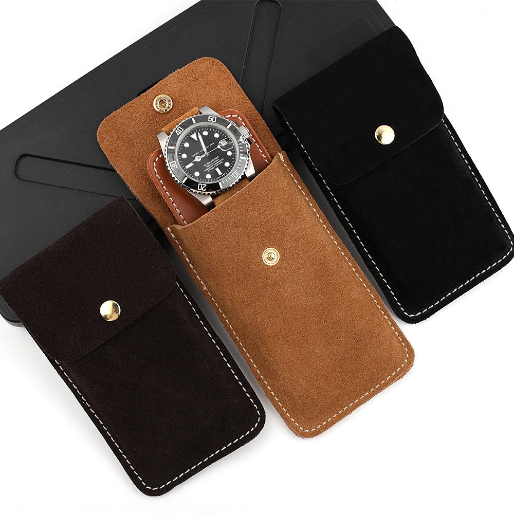 Velto Suede Leather Watch Pouch
