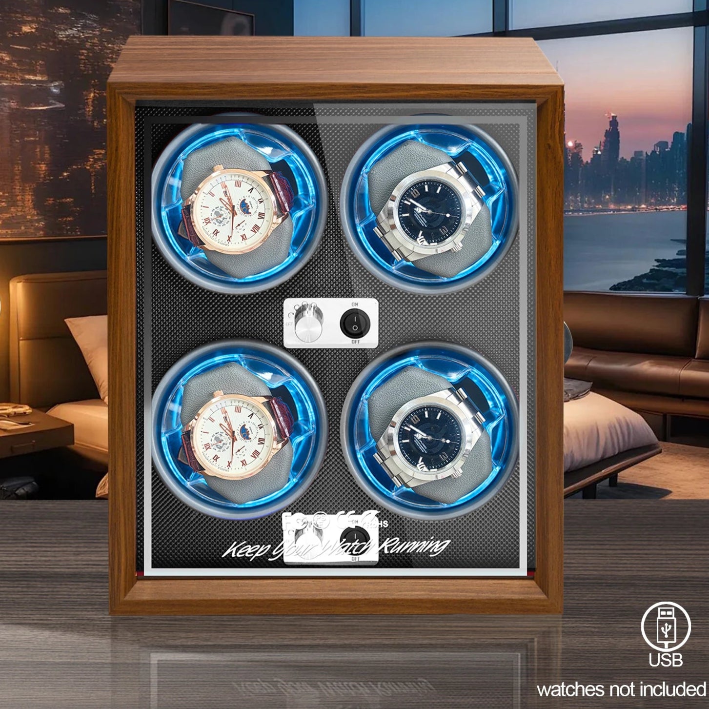 Luno Wooden Quad Watch Winder