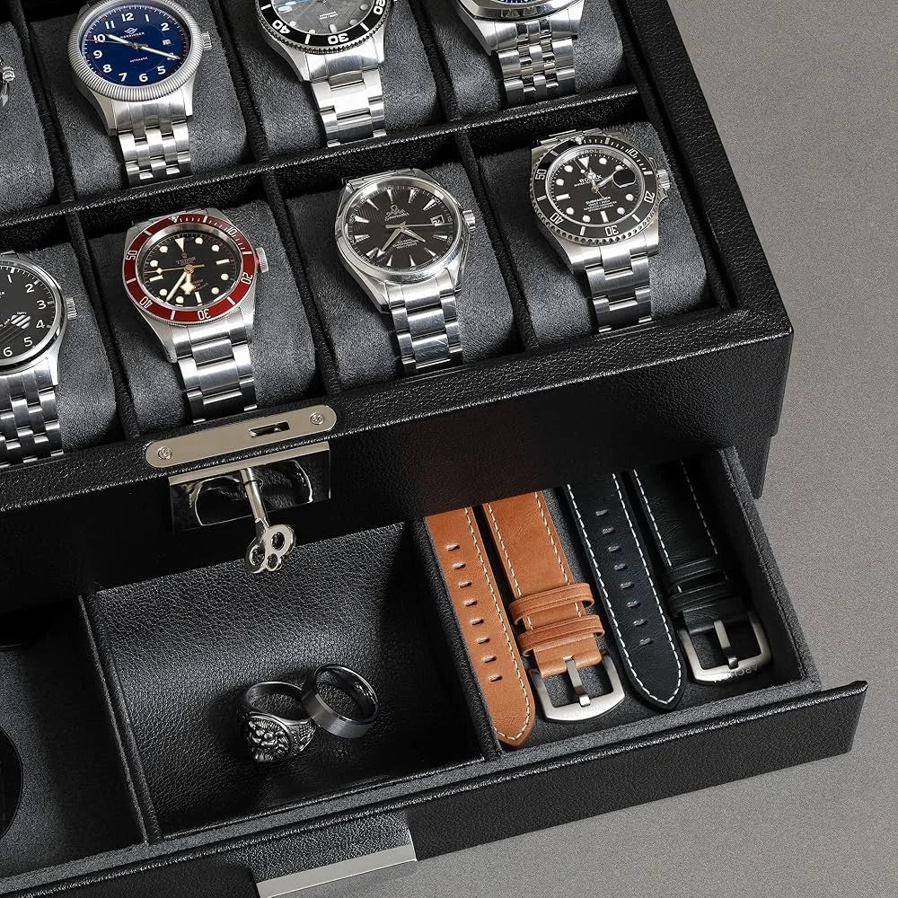 Arto Luxury Leather 10-Watch Box