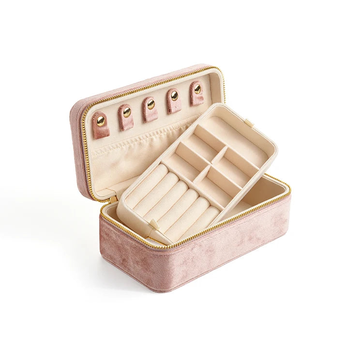 Sakura Pink Velvet Jewelry Box