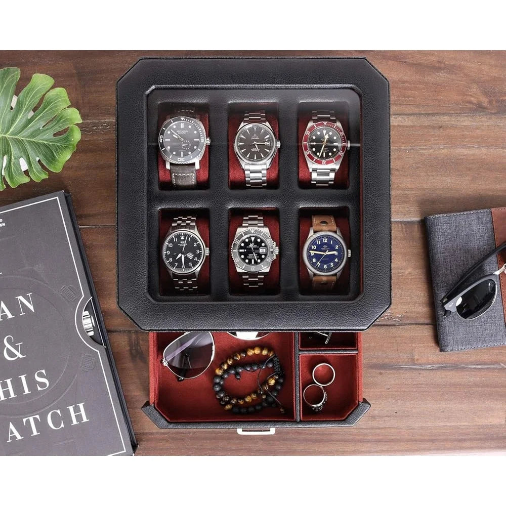 Linea Leather 6-Watch Box