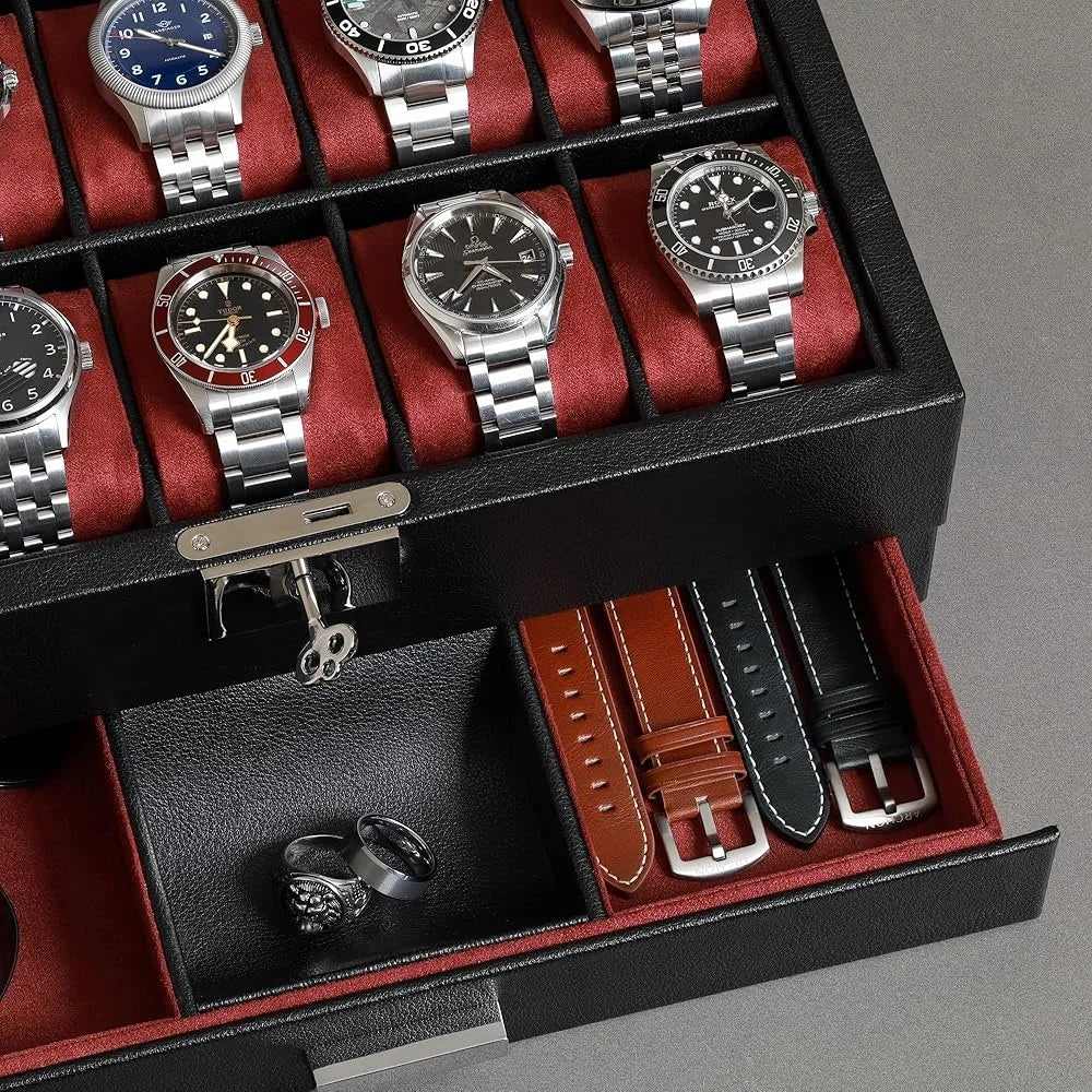 Arto Luxury Leather 10-Watch Box
