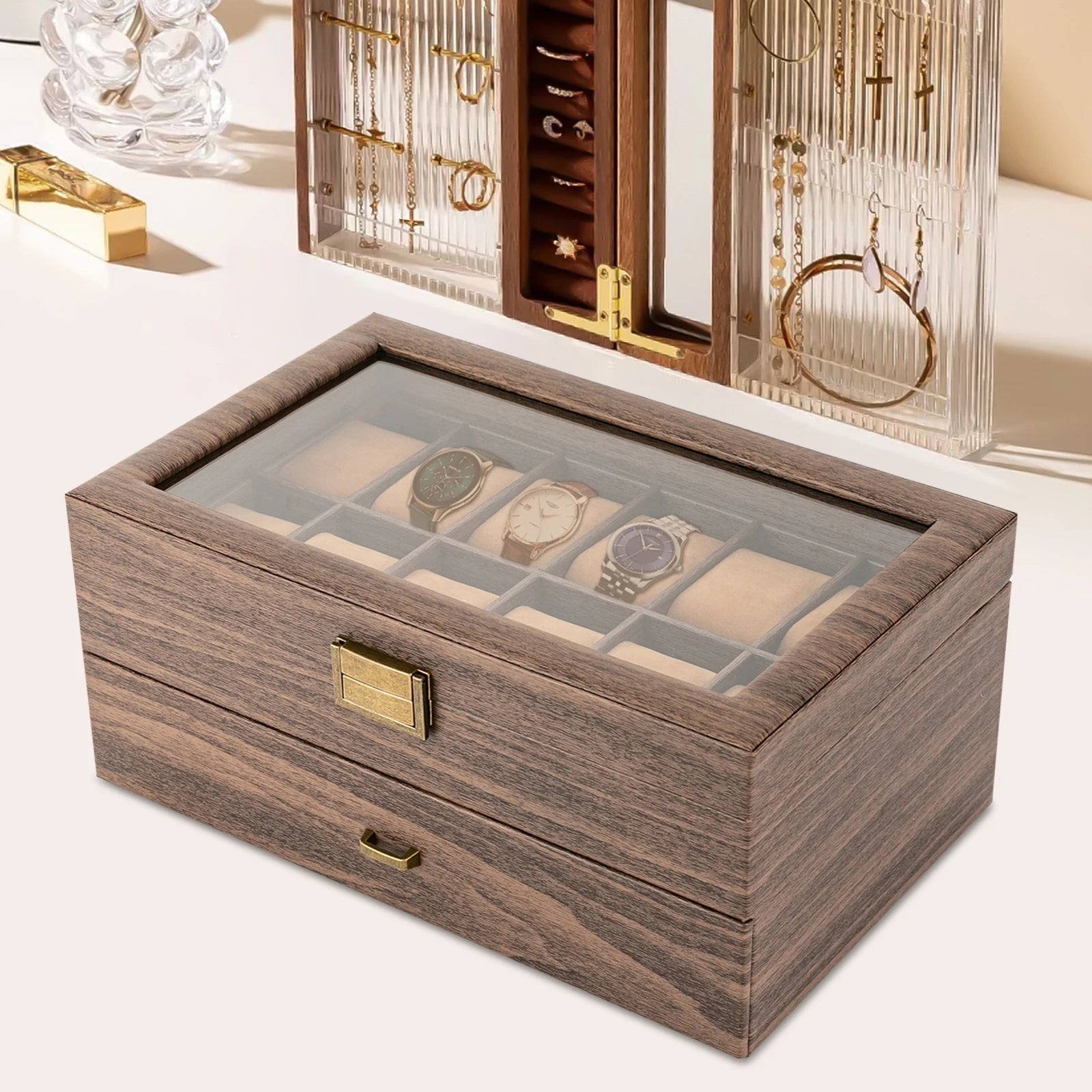 Luxor Brown 24-Watch Box