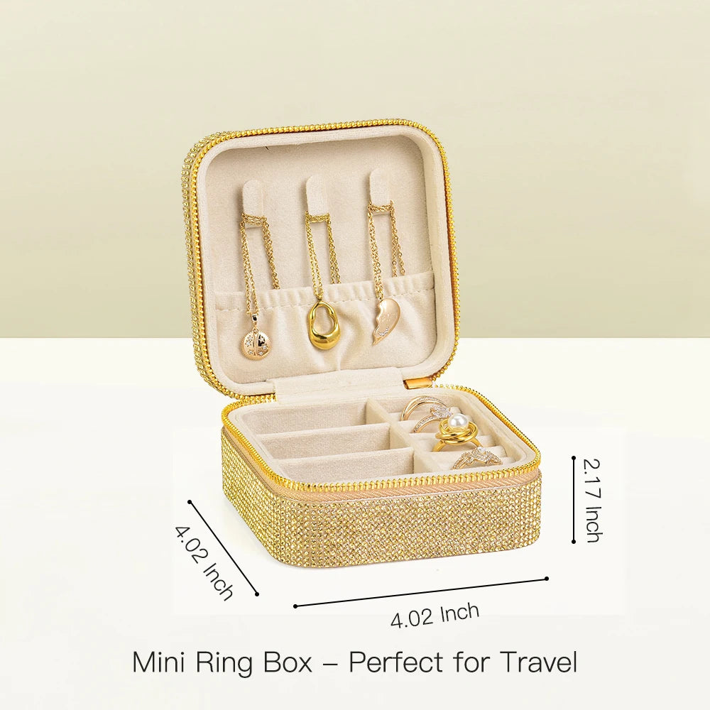 Gold Diamond Surface Jewelry Box