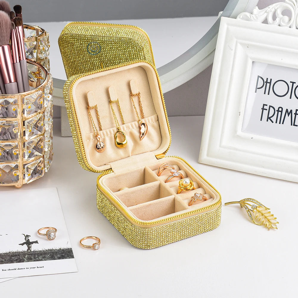 Gold Diamond Surface Jewelry Box