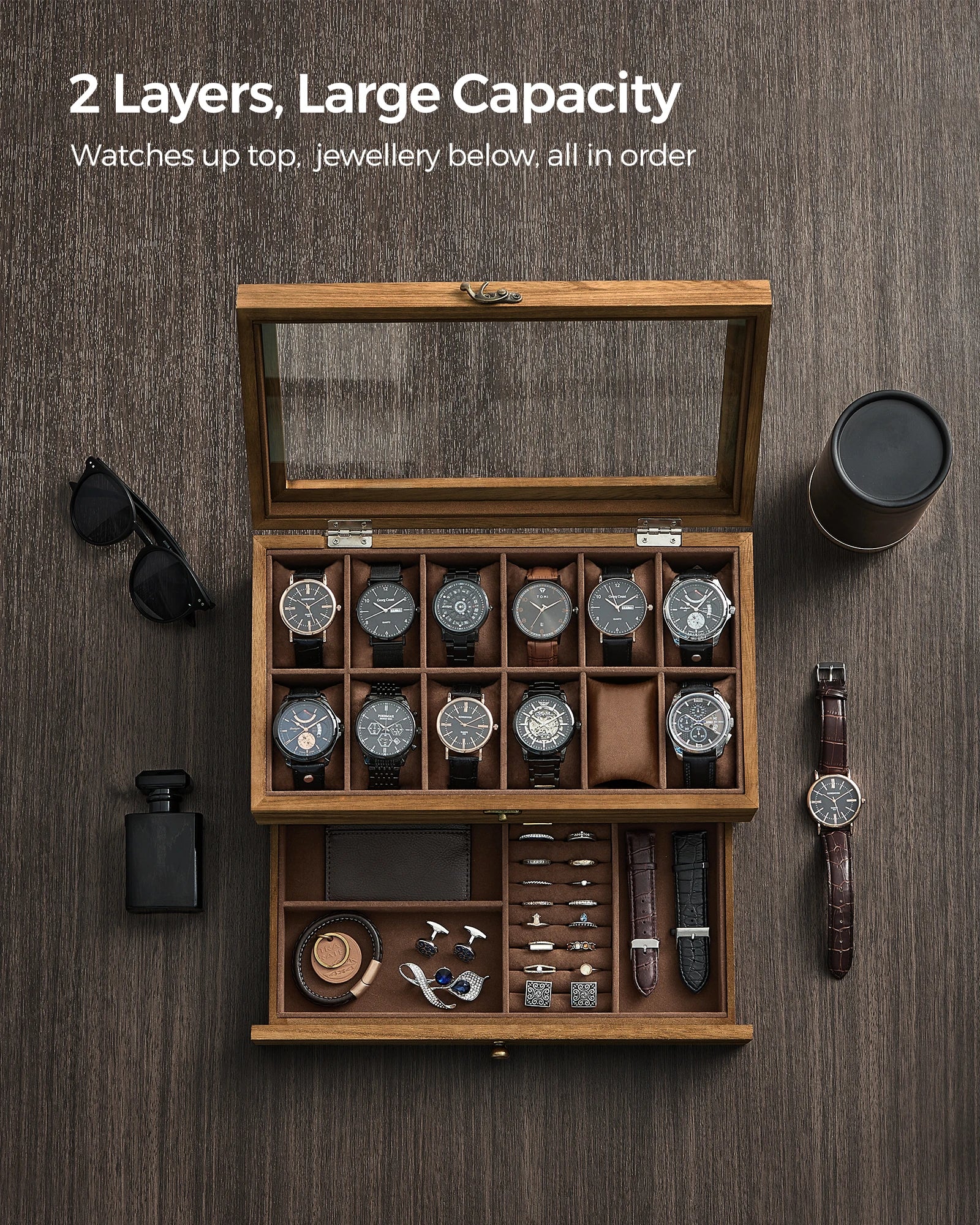 Vero Wood 12-Watch Box