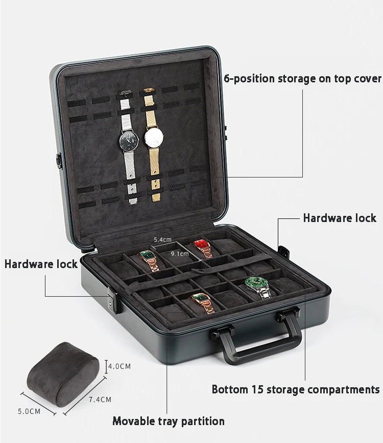 Imperial Luxury Aluminium Watch Suitcase