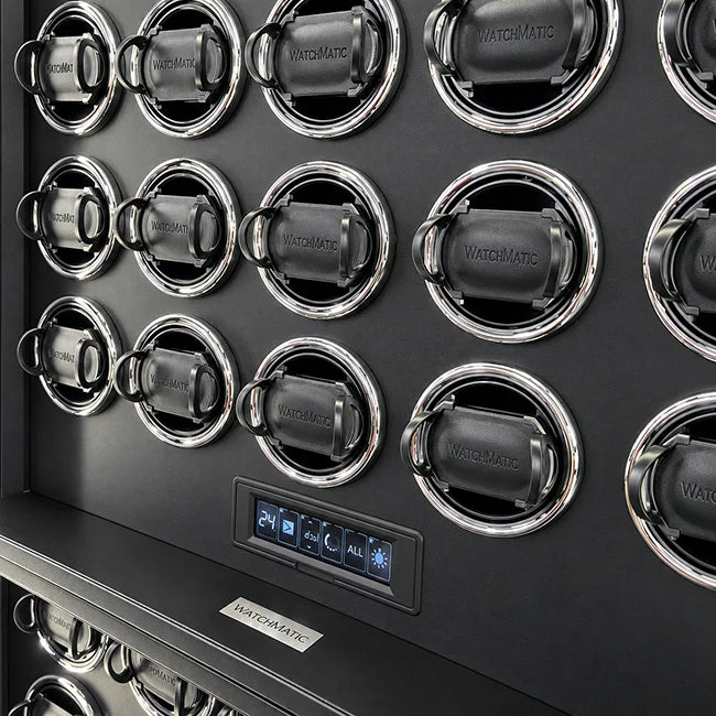 Integrated programmable watch winders inside a WatchMatic safe