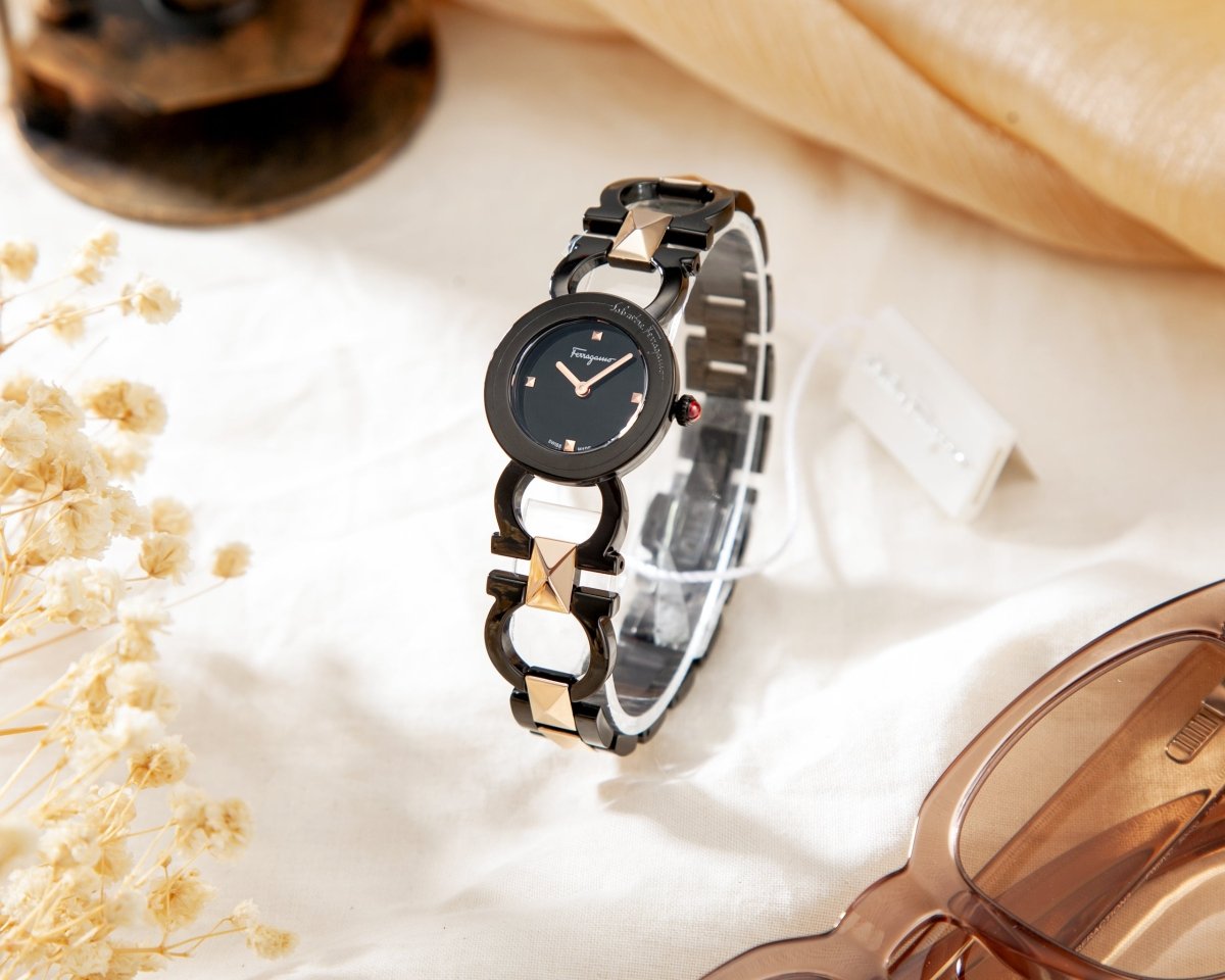 FERRAGAMO Double Gancini Stud Women's Watch - WatchMatic