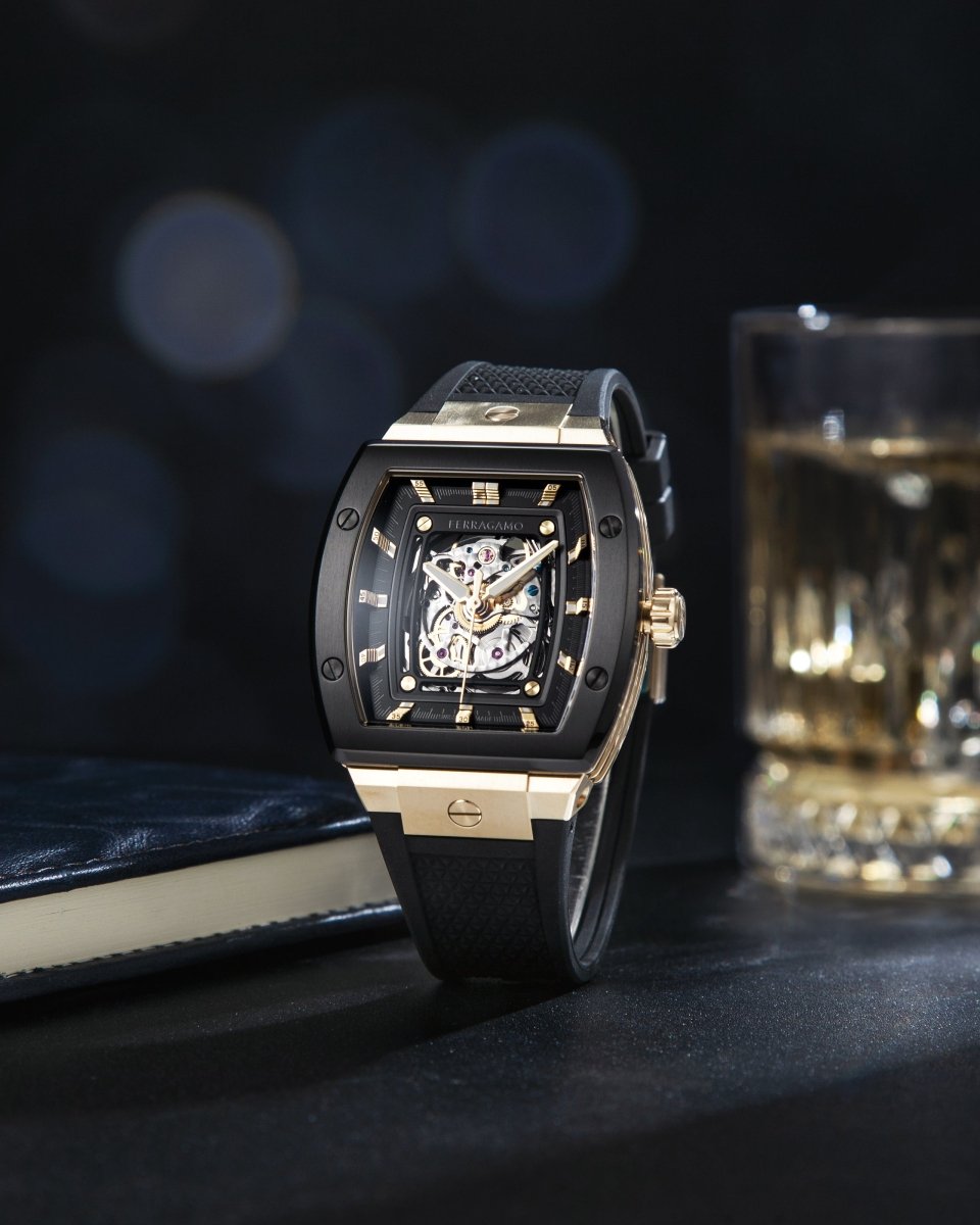 FERRAGAMO F80 Tonneau Skeleton Men's Watch - WatchMatic