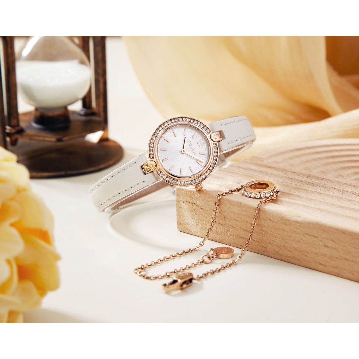 FURLA Logo Links Rose Gold Gift Set Women's Bracelet FGWJ001BU - WatchMatic