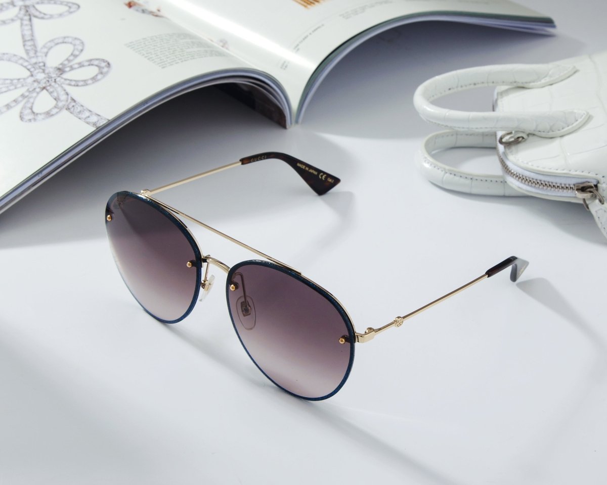 GUCCI Unisex Aviator Sunglasses GG0351S - 002 - WatchMatic