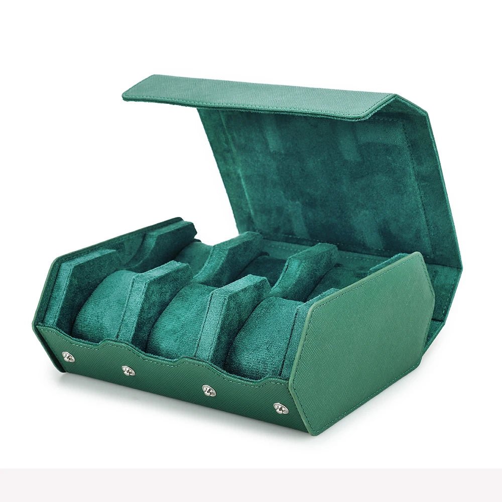Hexagon Genuine Leather Watch Box - WatchMatic