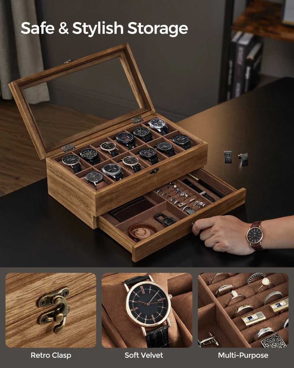 Vero Wood 12 - Watch Box - WatchMatic