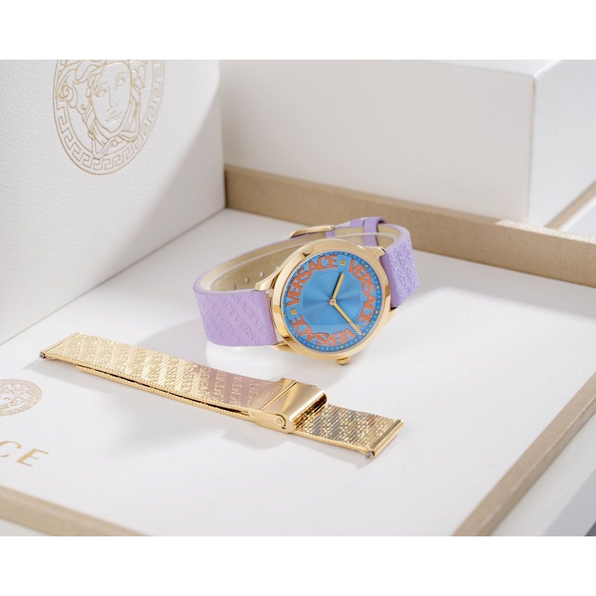 VERSACE Logo Halo Box Set Women's Watch VE2O00722 - WatchMatic