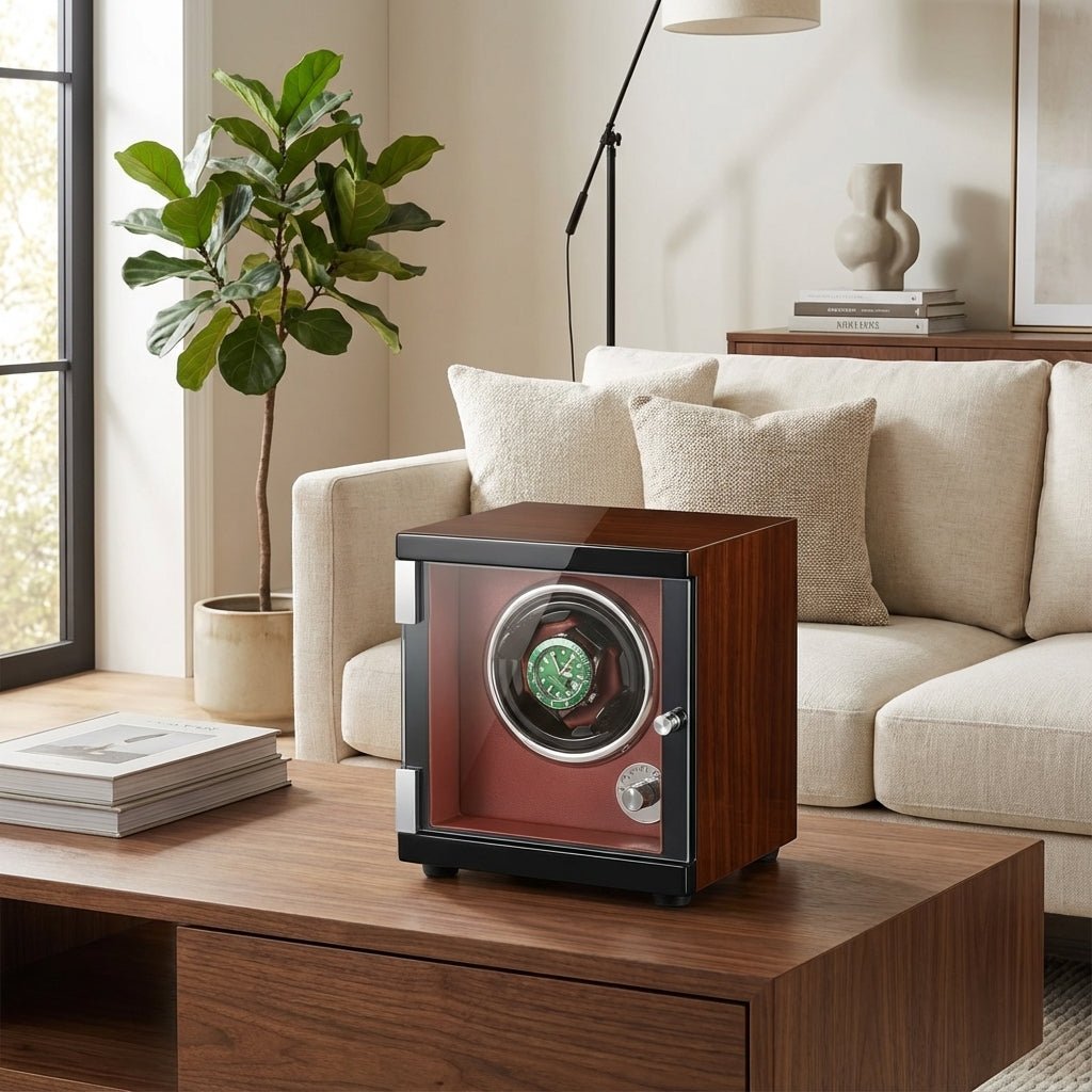 WATCHMATIC Bruno Dark Brown Luxury Watch Winder 14:100016652Brown-1;5:201452367Vertical type D - WatchMatic