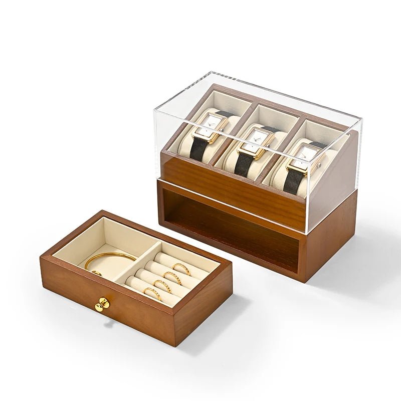WATCHMATIC Double Layered Watch Box 14:29Beige - WatchMatic