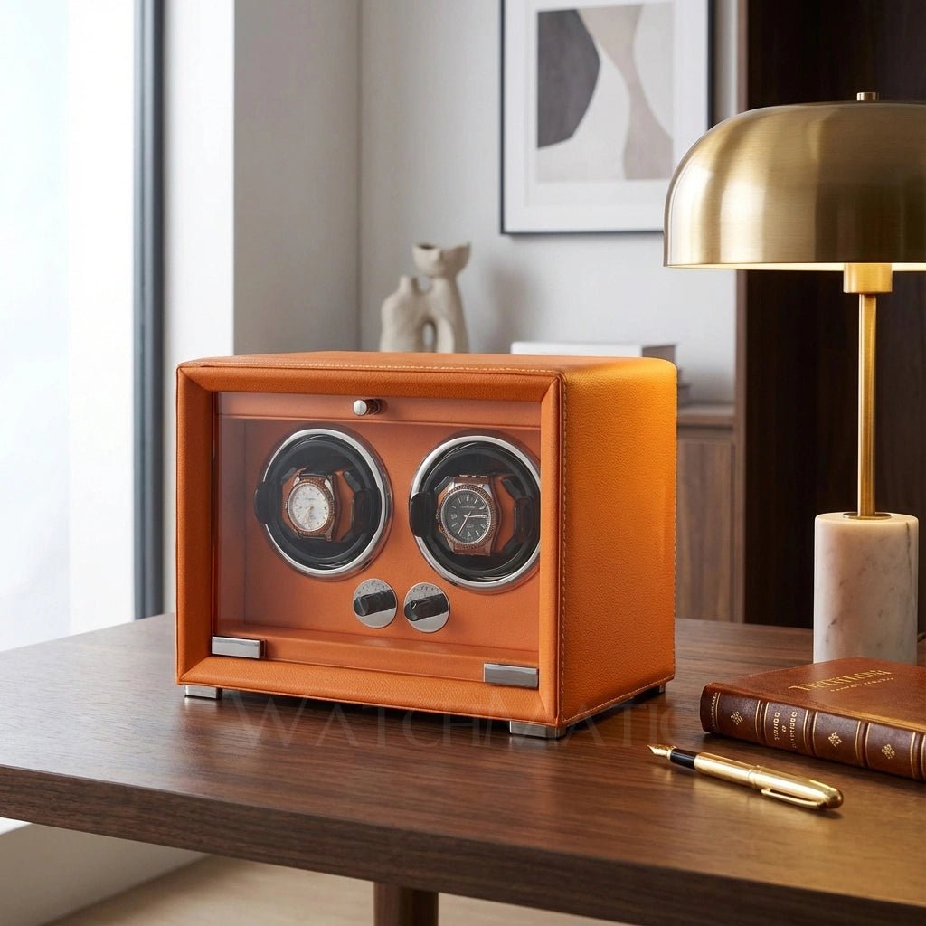 WatchMatic Lustro Double Watch Winder orange 2slots - WatchMatic
