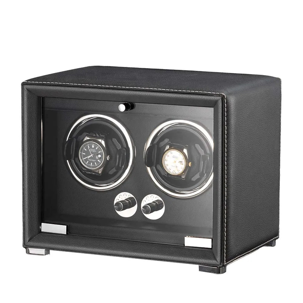 WatchMatic Lustro Leather Watch Winder black 2slots - WatchMatic