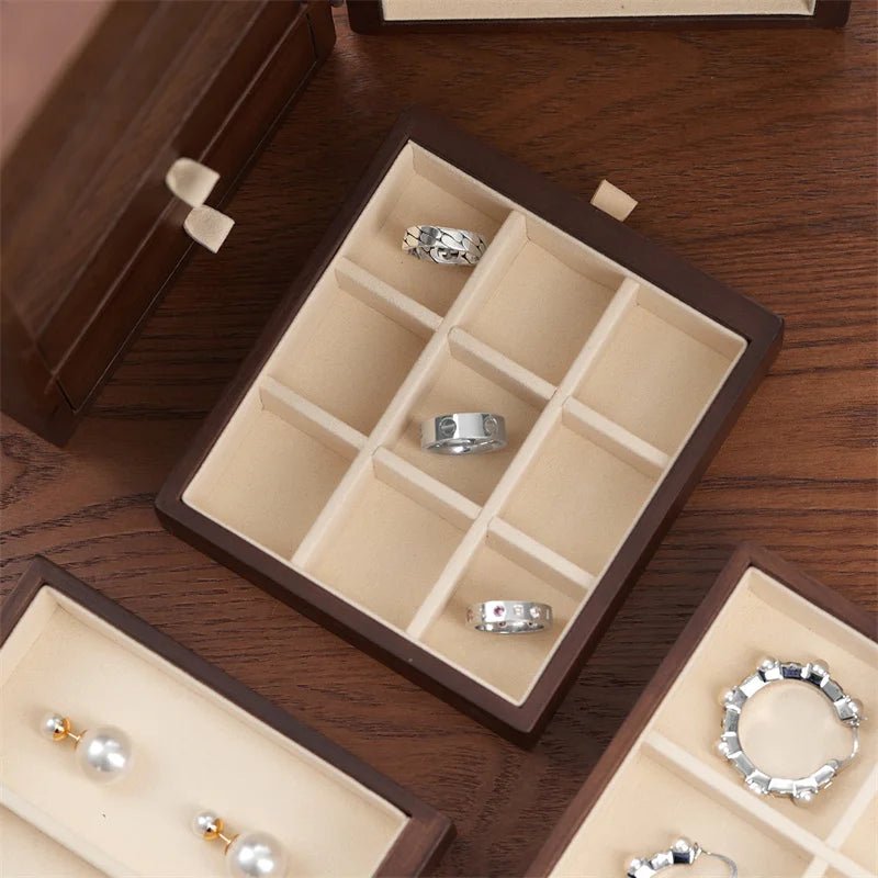 WatchMatic Solid Wood Jewelry Desktop Box 14:29Beige A - WatchMatic