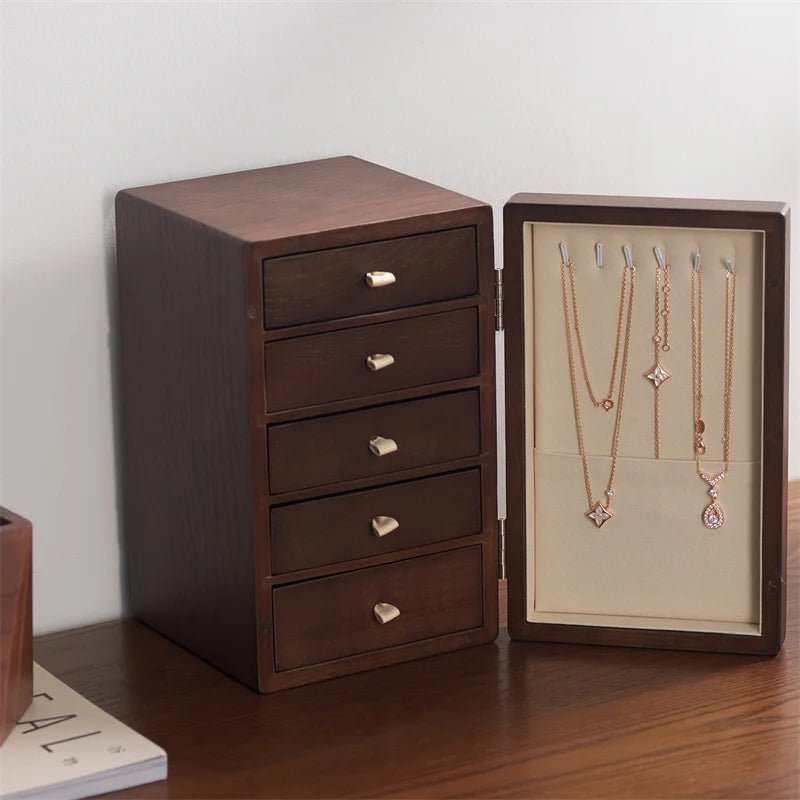 WatchMatic Solid Wood Jewelry Desktop Box 14:29Beige A - WatchMatic