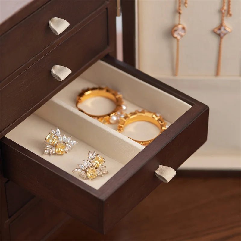 WatchMatic Solid Wood Jewelry Desktop Box 14:29Beige A - WatchMatic