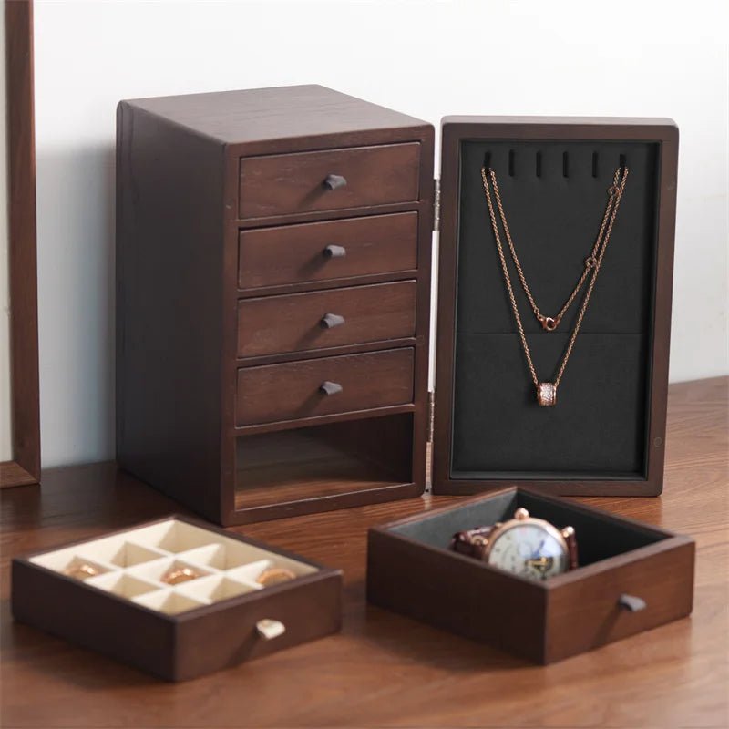 WatchMatic Solid Wood Jewelry Desktop Box 14:29Beige A - WatchMatic