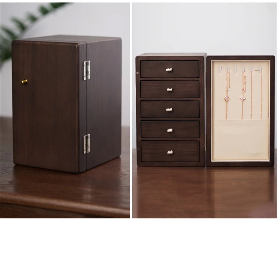 WatchMatic Solid Wood Jewelry Desktop Box 14:29Beige A - WatchMatic