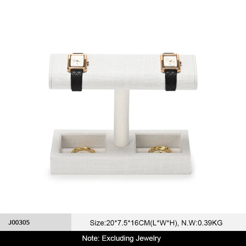 WATCHMATIC T - shaped Watch & Jewelry Stand 14:366Linen - WatchMatic