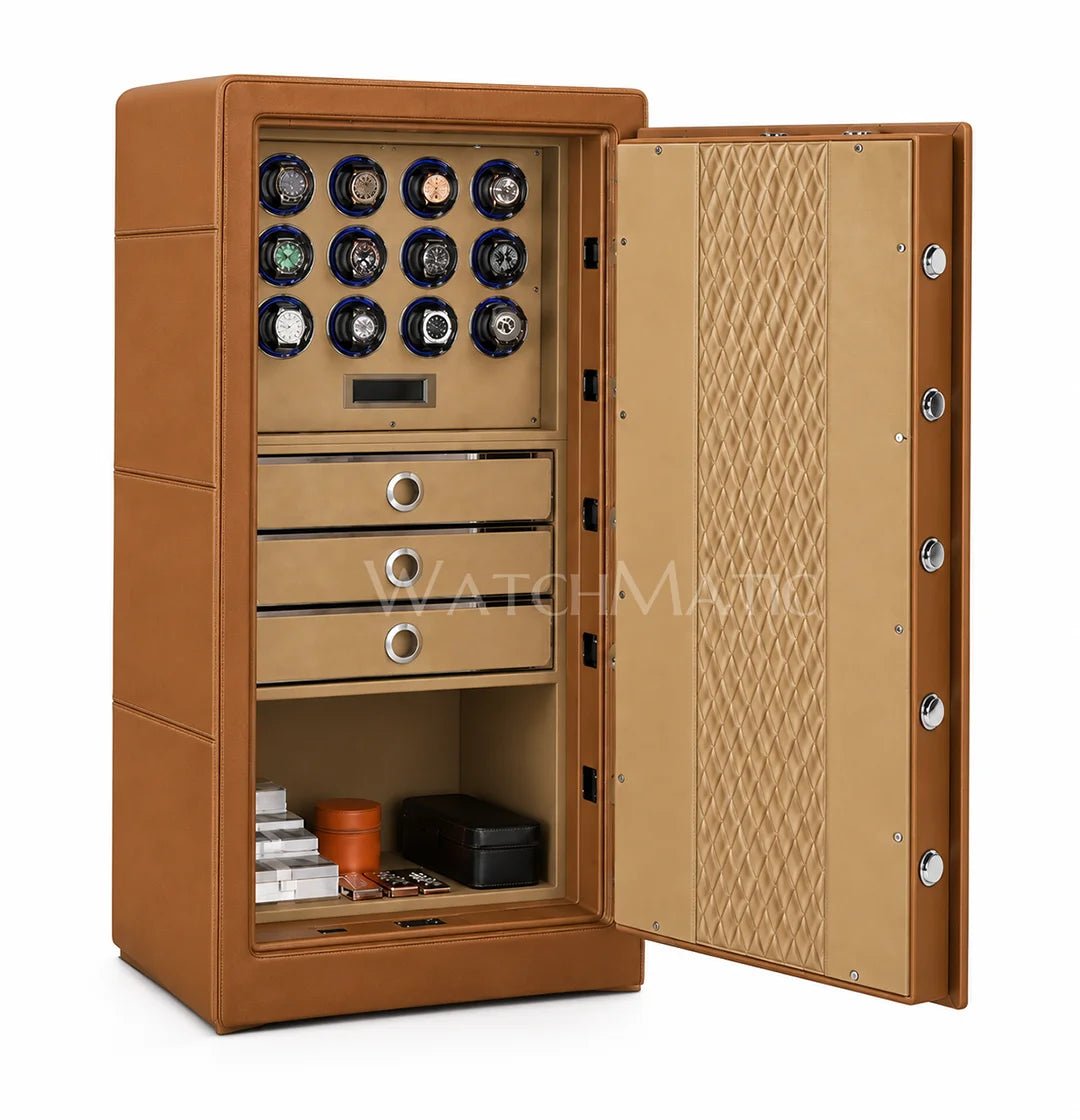 buy Titan Leather 12 Watch Winder Safe at WatchMatic with free shipping