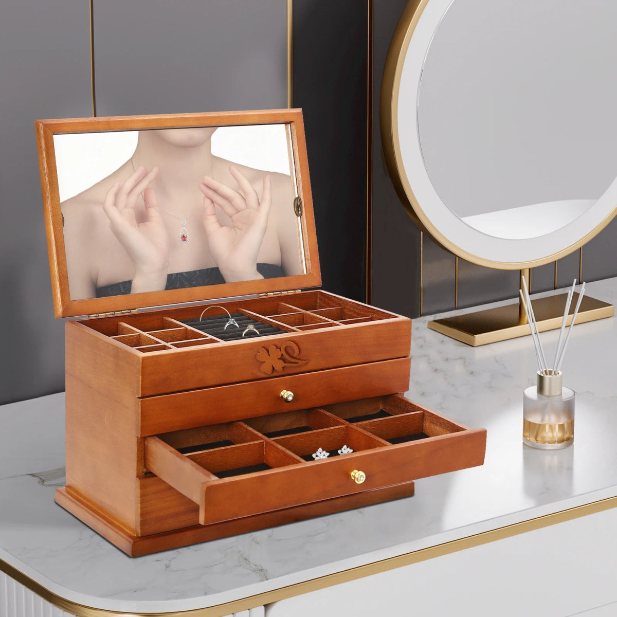 WATCHMATIC Vintage Wooden Jewelry Box 14:294 Tiers;200007763:201336106 - WatchMatic