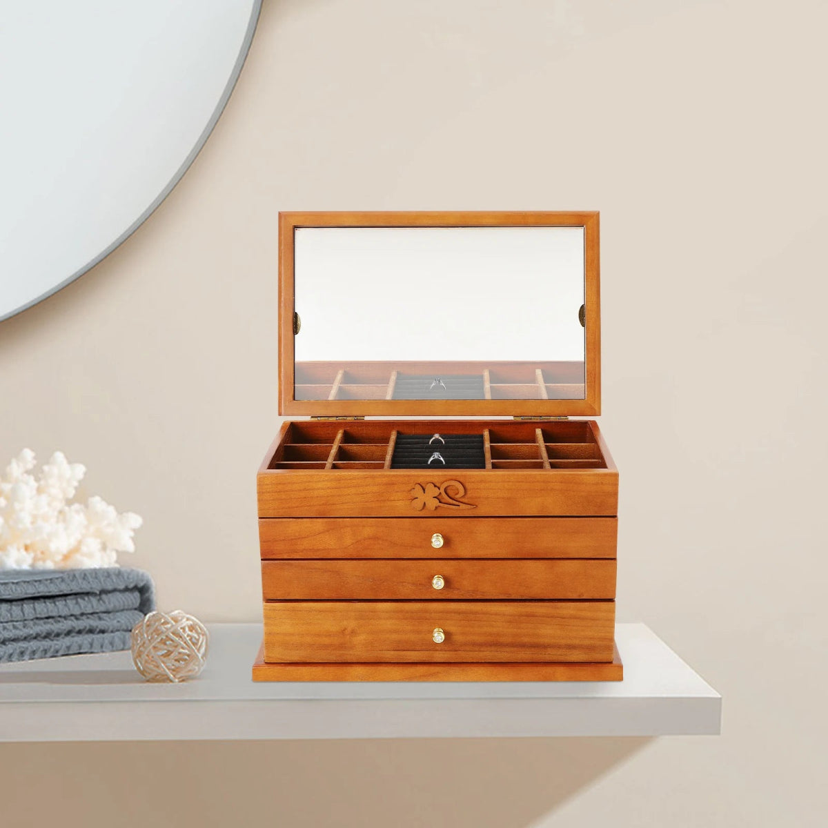 WATCHMATIC Vintage Wooden Jewelry Box 14:294 Tiers;200007763:201336106 - WatchMatic