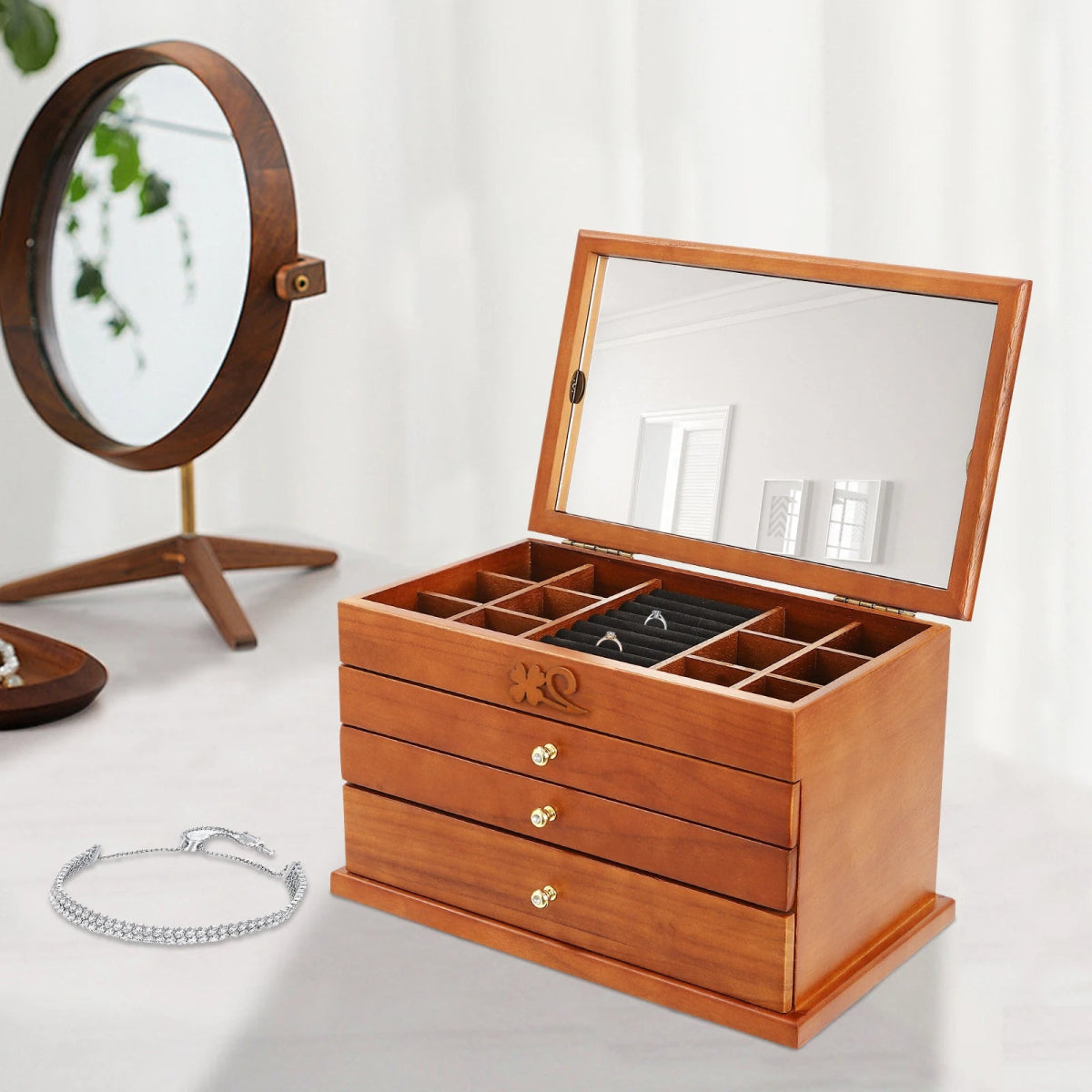WATCHMATIC Vintage Wooden Jewelry Box 14:294 Tiers;200007763:201336106 - WatchMatic