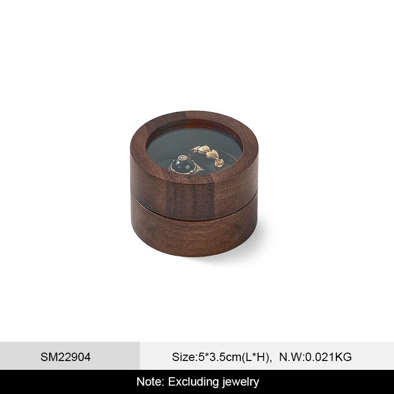 WATCHMATIC Wood Ring Jewelry Box 14:10Gray Double Box - WatchMatic