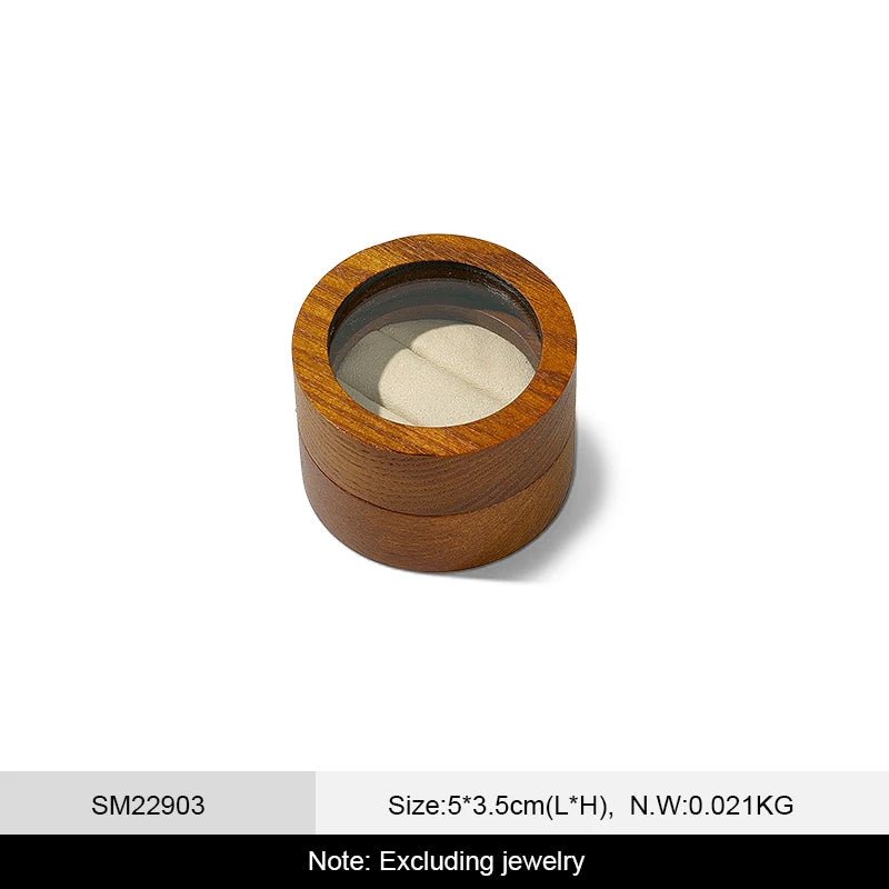 WATCHMATIC Wood Ring Jewelry Box 14:175Beige Double Box - WatchMatic