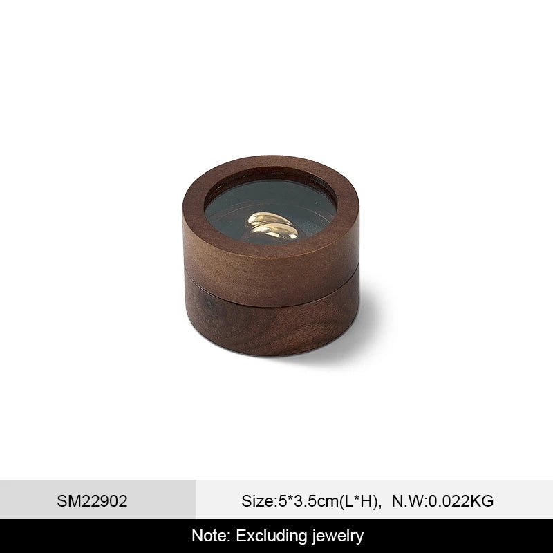 WATCHMATIC Wood Ring Jewelry Box 14:193Gray Single Box - WatchMatic