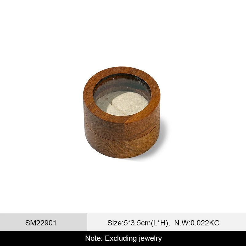 WATCHMATIC Wood Ring Jewelry Box 14:29Beige Single Box - WatchMatic