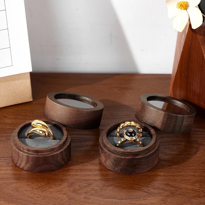 WATCHMATIC Wood Ring Jewelry Box 14:29Beige Single Box - WatchMatic