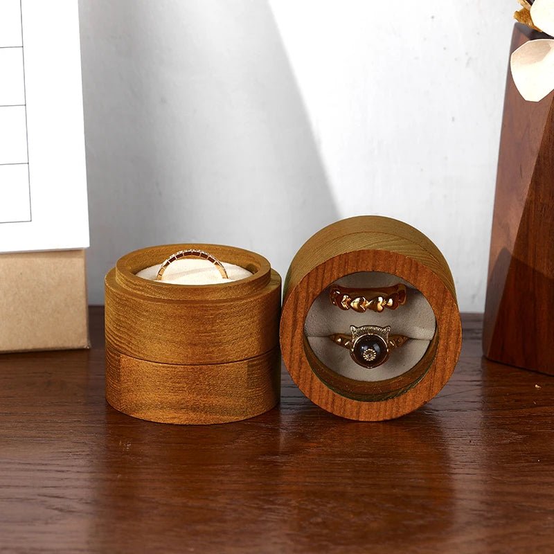 WATCHMATIC Wood Ring Jewelry Box 14:29Beige Single Box - WatchMatic