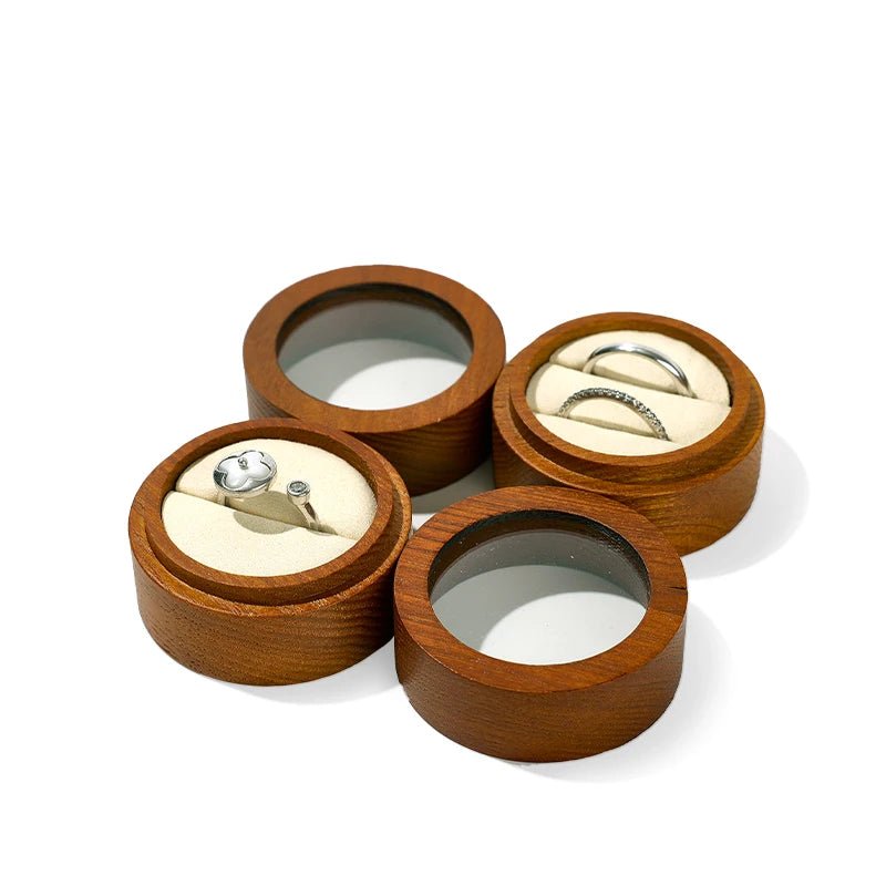 WATCHMATIC Wood Ring Jewelry Box 14:29Beige Single Box - WatchMatic