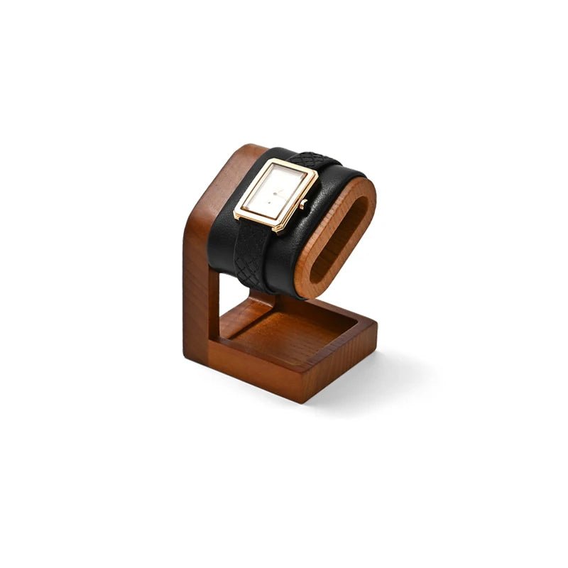WATCHMATIC Wooden Watch Stand 14:10Dark Grey PU Leather - WatchMatic