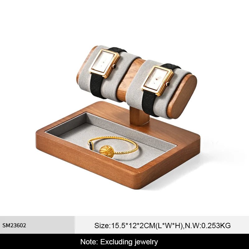 WATCHMATIC Wooden Watch Stand 14:193Double Square B - WatchMatic